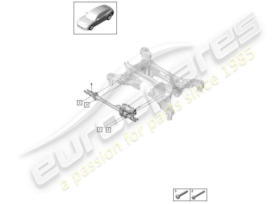 porsche 2021 (panamera 971-1) direction essieu arrière schéma des pièces