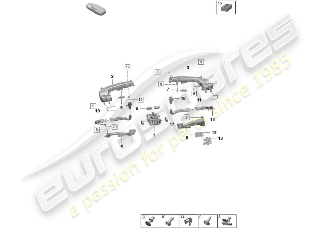 porsche 2026 (taycan 9j1-2) tableau de bord de guidage d'air schéma des pièces