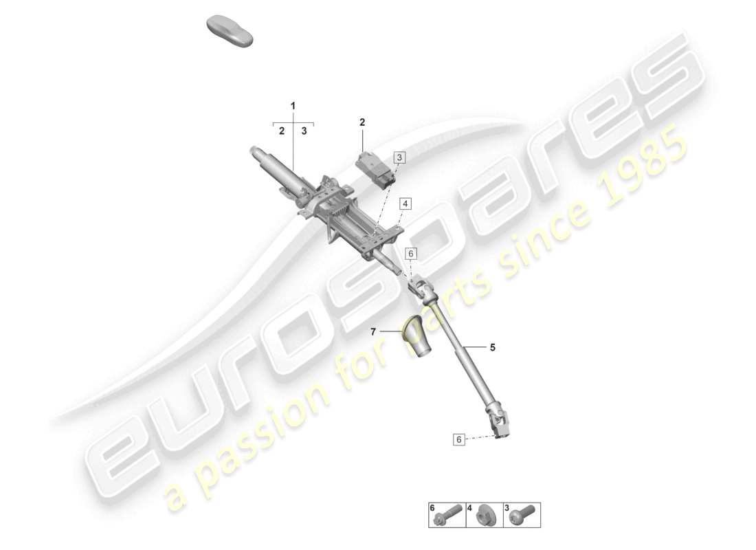 porsche 2024 (992-2 gt3/rs/st) colonne de direction schéma des pièces