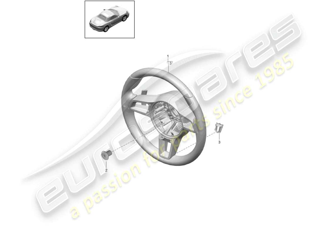 porsche 2022 (718 boxster) volant boîte de vitesses manuelle schéma des pièces