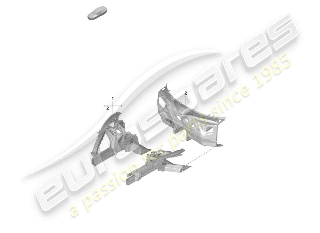 porsche 2022 (taycan 9j1-1) diagramme des parties du pare-feu frontal
