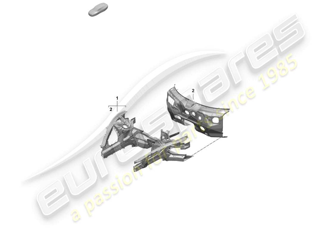 porsche 2026 (taycan 9j1-2) pare-feu frontal schéma des pièces