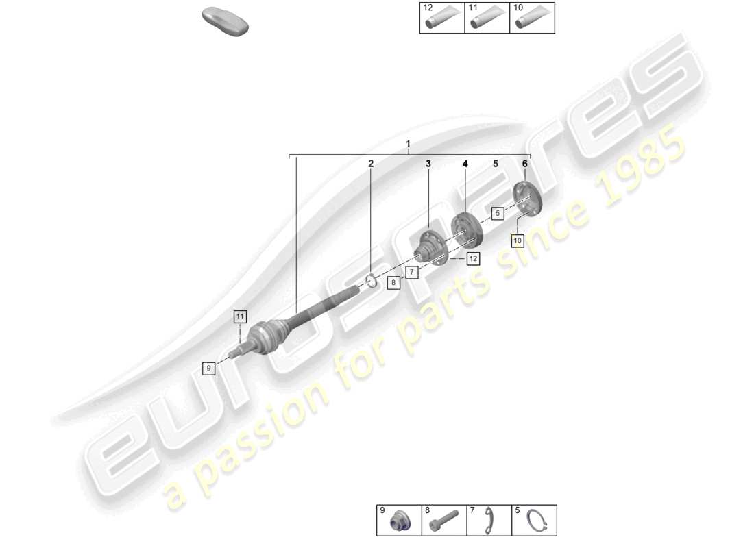 porsche 2022 (992-1 gt3/rs/st) arbre d'entraînement schéma des pièces