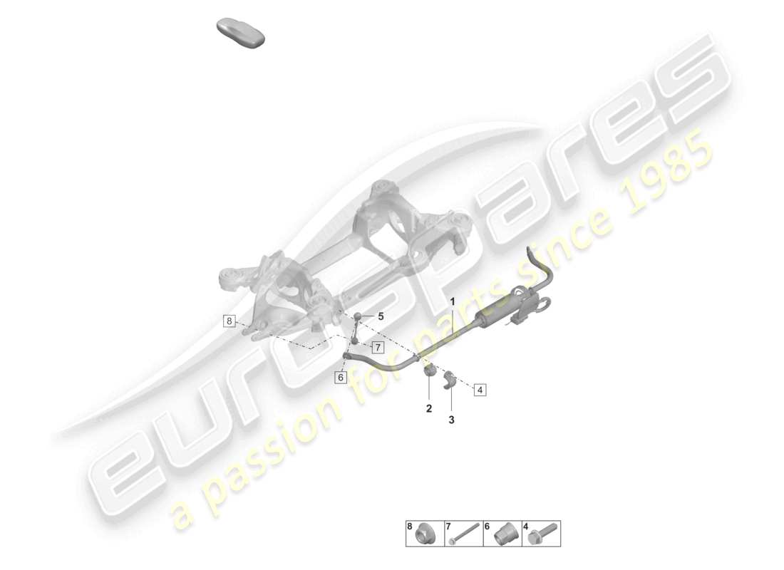 porsche 2022 (taycan 9j1-1) barre anti-roulis pour véhicules avec stabilisation électronique du roulis schéma des pièces