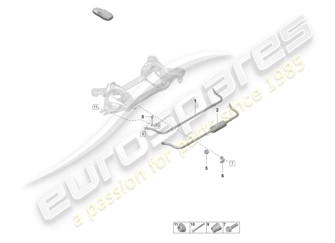 porsche 2022 (taycan 9j1-1) barre anti-roulement schéma des pièces