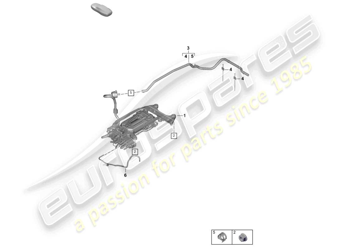 porsche 2024 (panamera 976) schéma des pièces de l'unité d'alimentation en air du compresseur