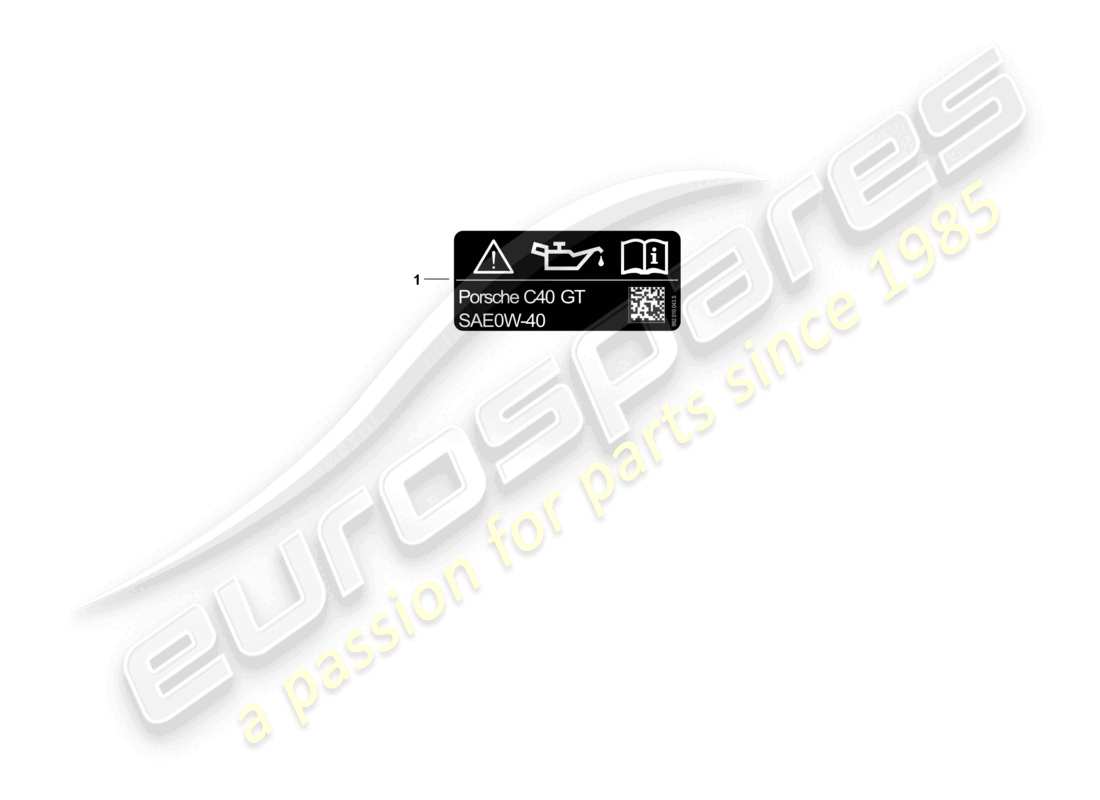 porsche 2025 (992-2 gt3) schéma des pièces de l'autocollant d'huile moteur