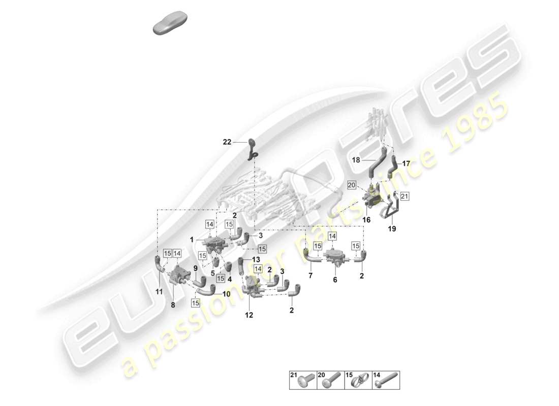 porsche 2023 (taycan 9j1-1) électrovanne pour circuit de refroidissement d - mj 2021>> schéma des pièces