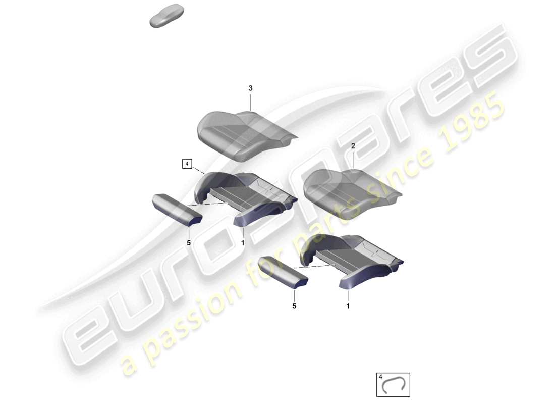 porsche 2022 (taycan 9j1-1) pièce en mousse housse de siège siège confort pour modèles avec ventilation de siège schéma des pièces