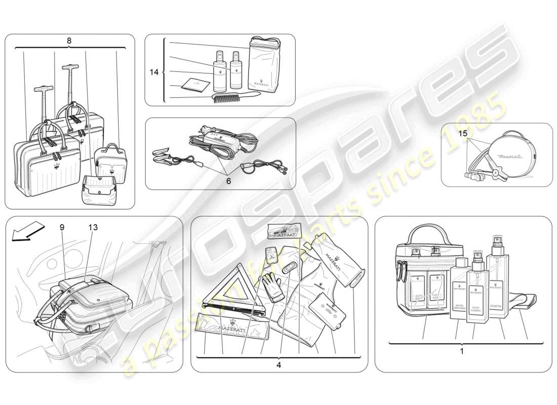maserati grancabrio mc (2013) schéma des pièces des accessoires après-vente