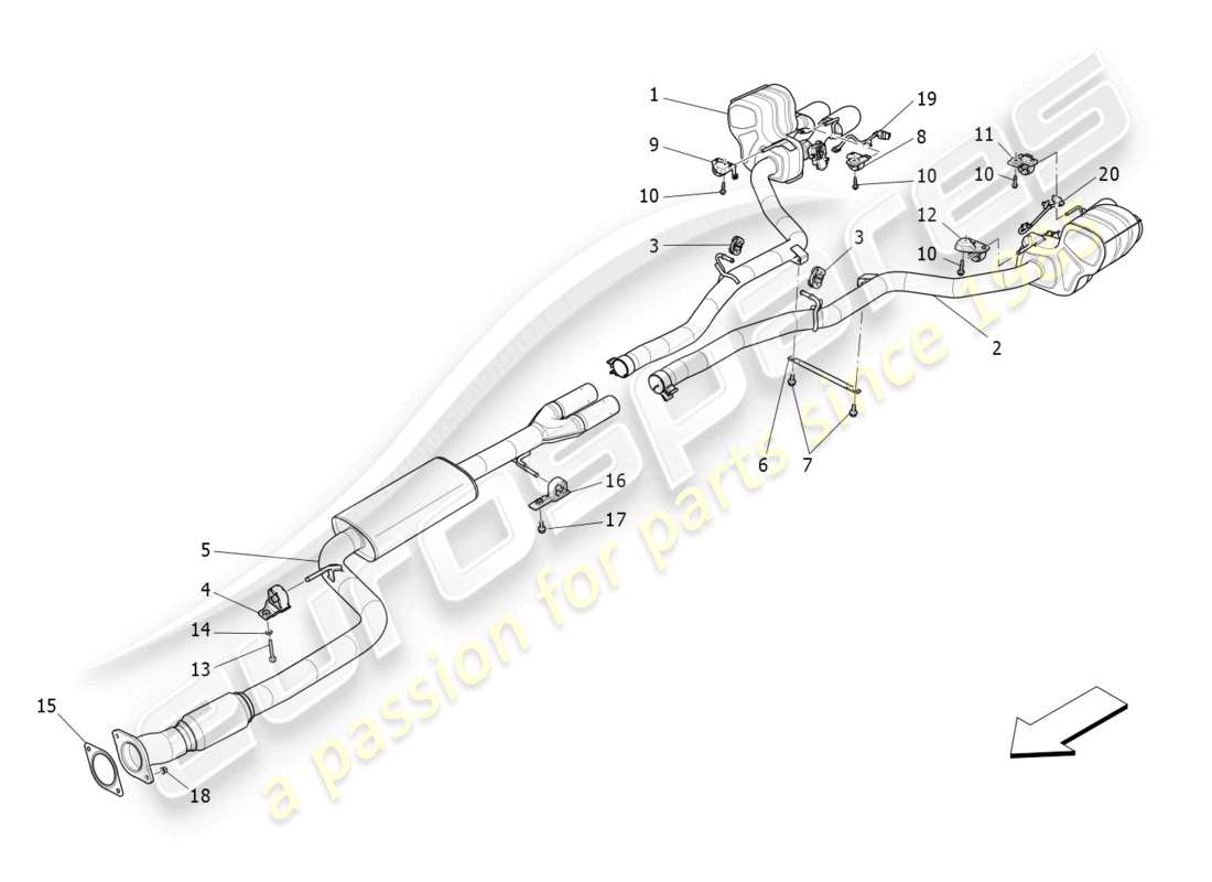 maserati ghibli fragment (2022) silencieux schéma des pièces