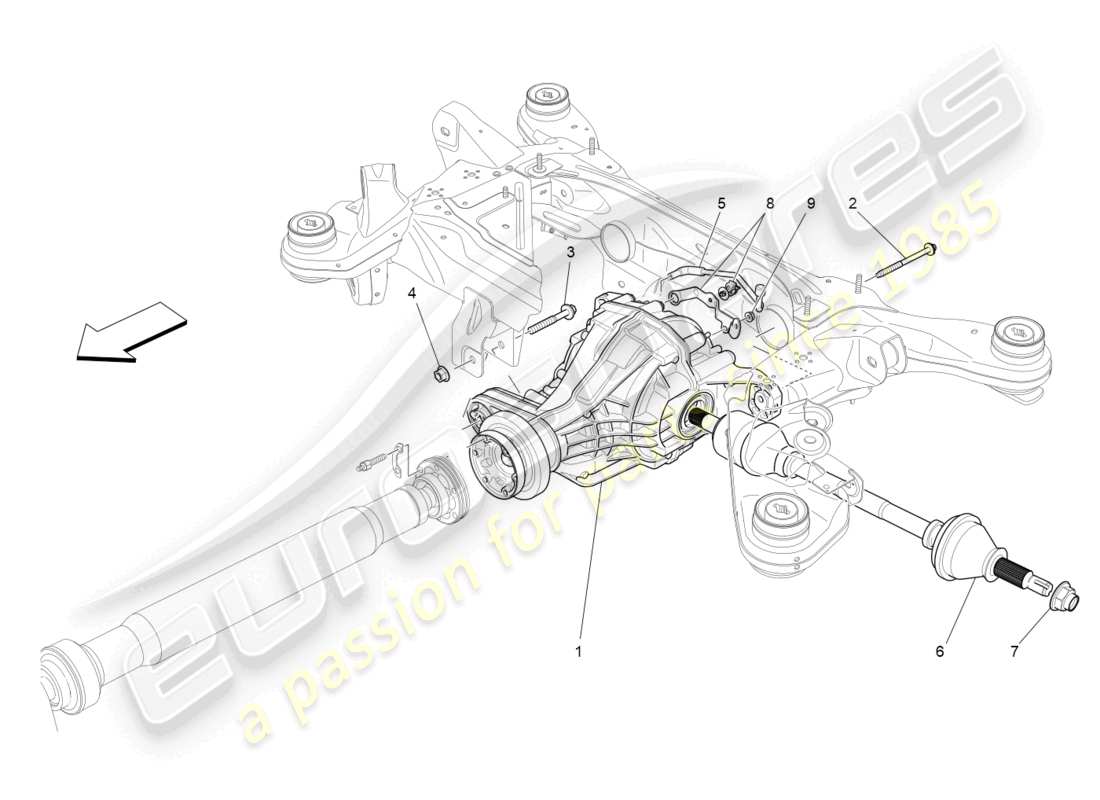 maserati levante (2017) différentiels et arbre de pont arrière schéma des pièces
