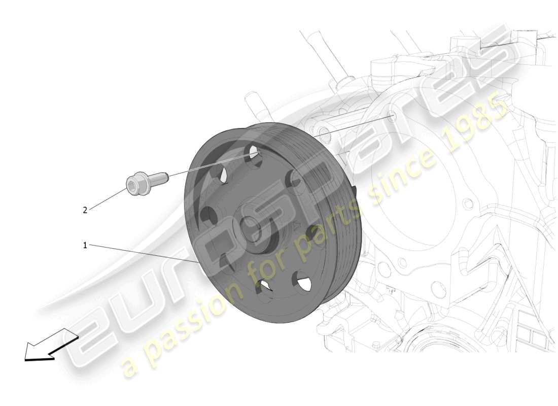 maserati mc20 (2022) système de refroidissement : diagramme de pièces de la pompe à eau