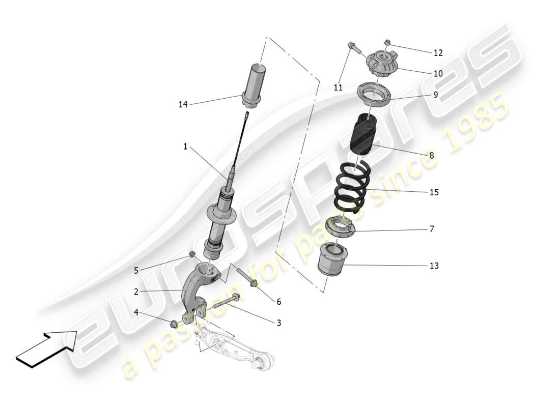 maserati mc20 (2023) dispositifs d'amortisseur avant schéma des pièces
