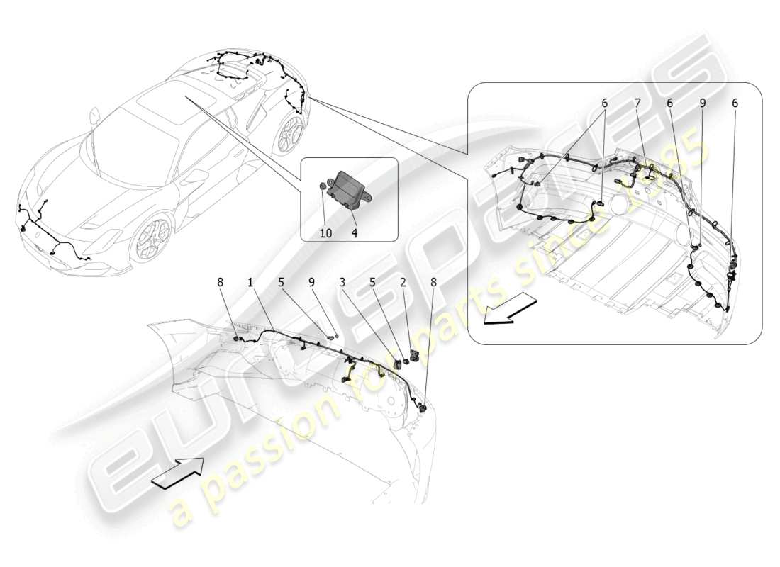 maserati mc20 (2023) capteurs de stationnement schéma des pièces