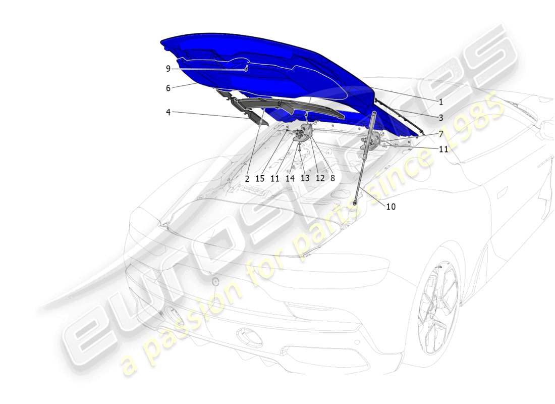 maserati mc20 (2022) couvercle arrière schéma des pièces