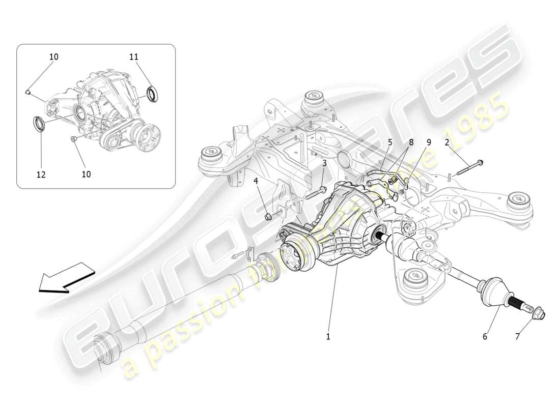 maserati levante tributo (2021) différentiels et arbre de pont arrière schéma des pièces