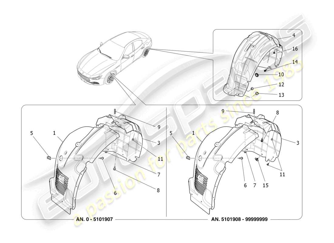 maserati ghibli fragment (2022) timonerie et couvercles schéma des pièces