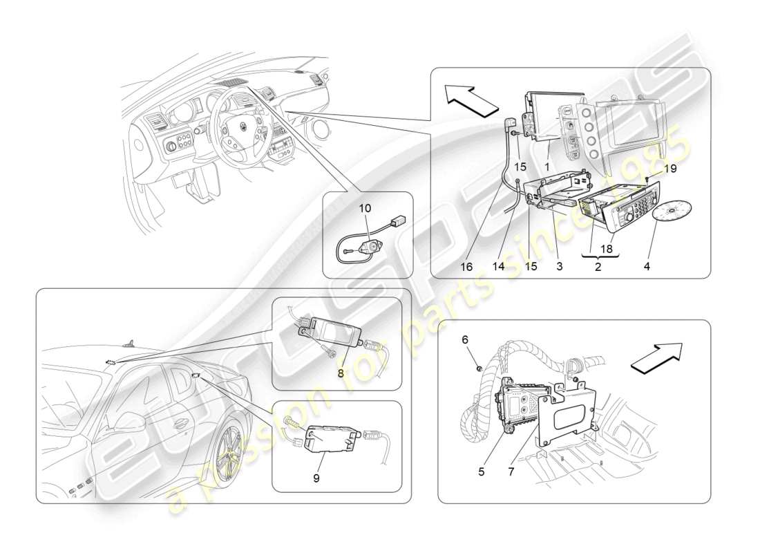 maserati granturismo mc stradale (2012) diagramme des pièces du système informatique