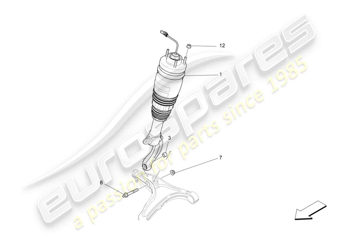 maserati levante tributo (2021) dispositifs d'amortisseur avant schéma des pièces