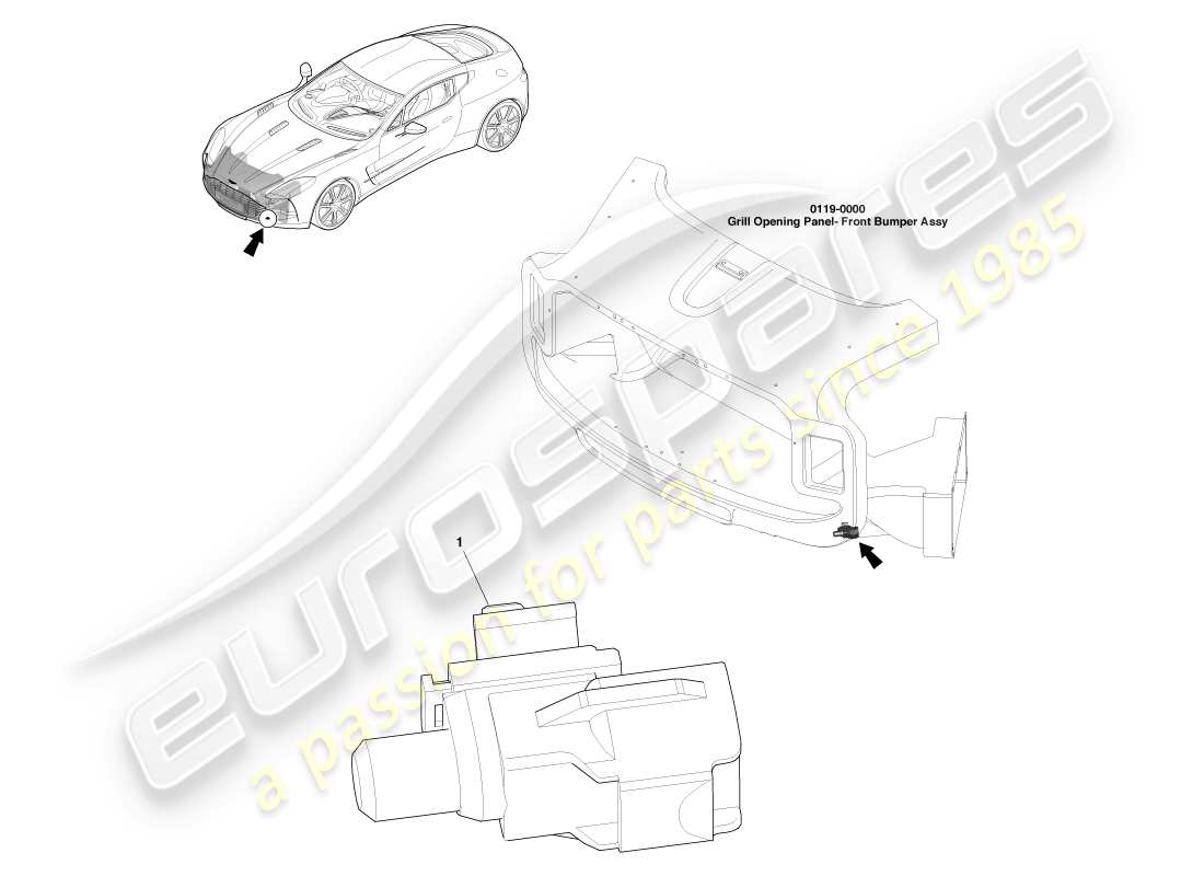aston martin one-77 (2011) diagramme des pièces des capteurs