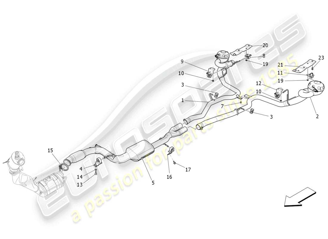 maserati levante (2020) silencieux schéma des pièces