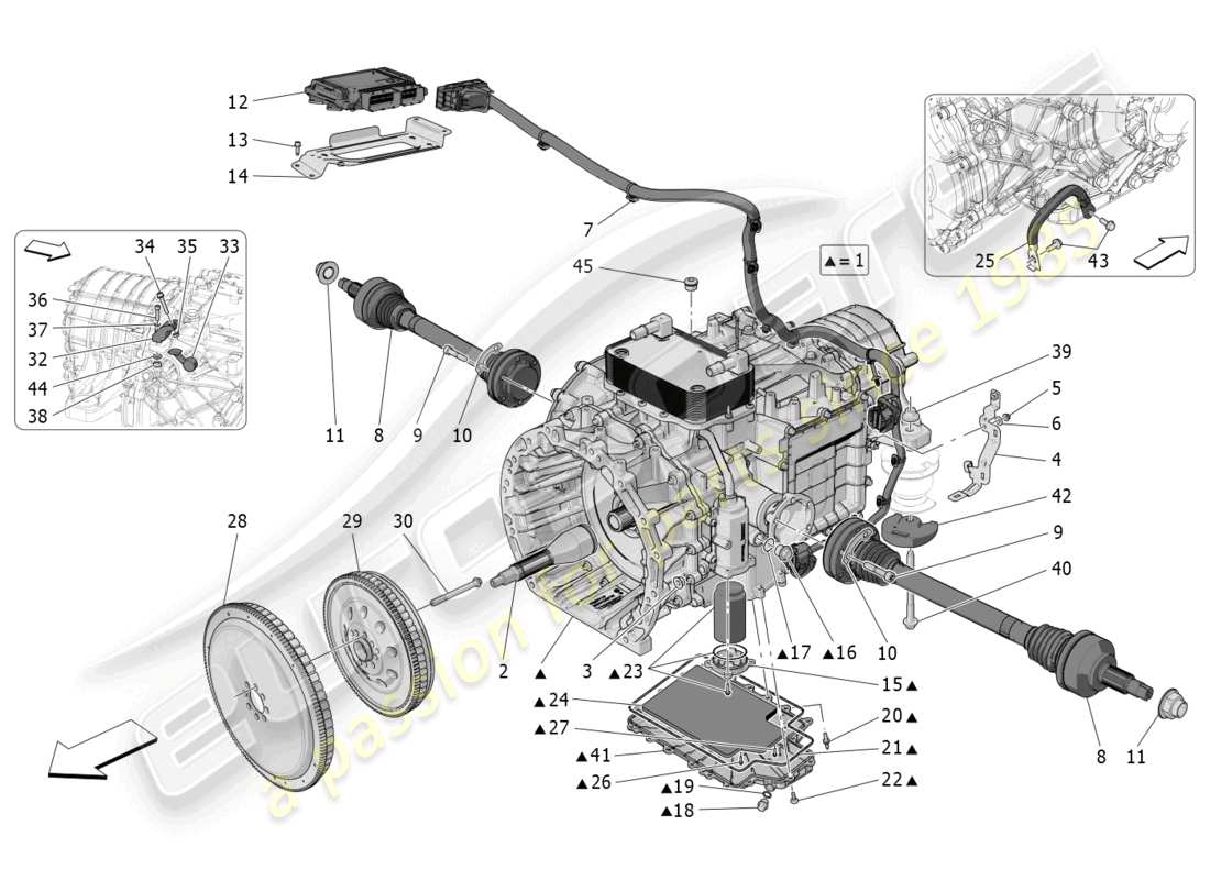 maserati mc20 (2023) carters de boîte de vitesses schéma des pièces