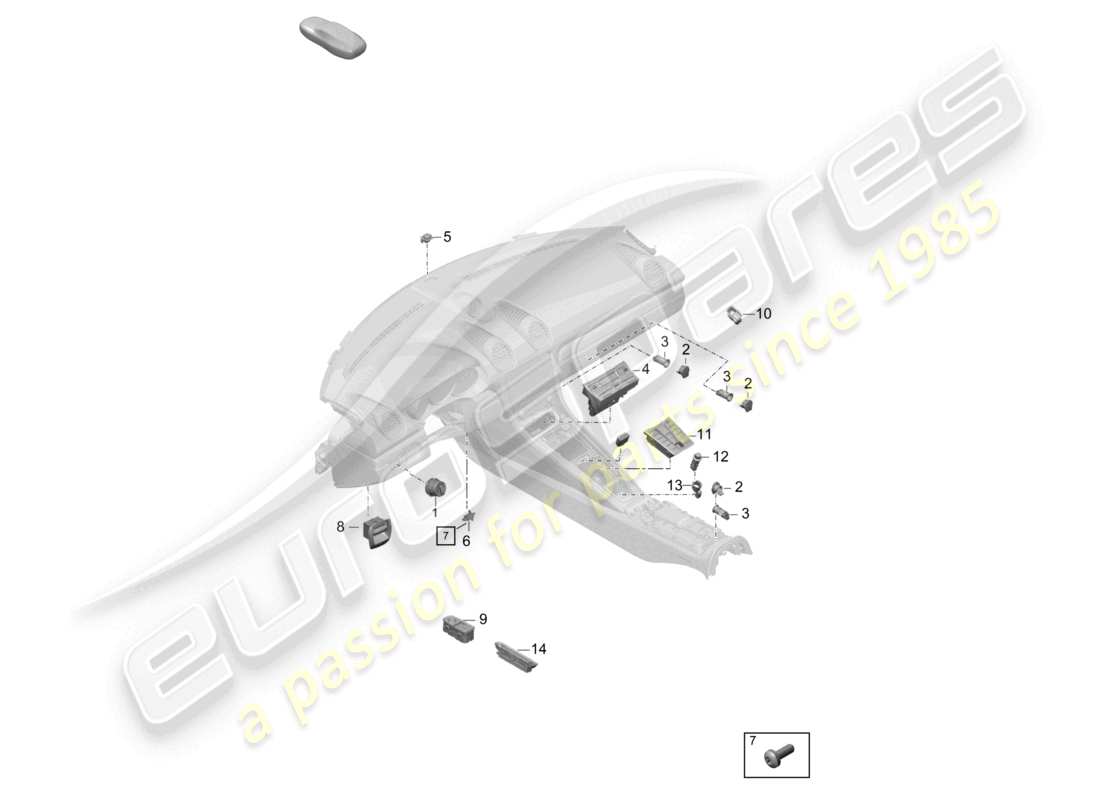 diagramme de pièce contenant le numéro de pièce 982959714b dml