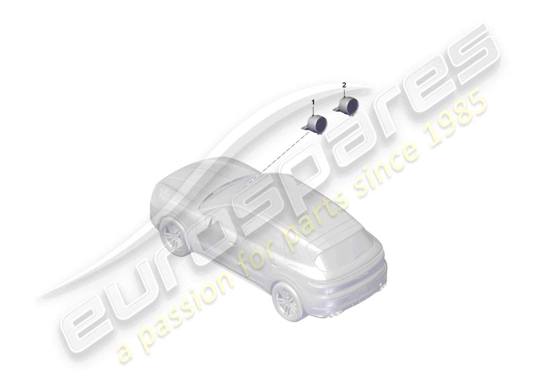 un schéma de pièces du catalogue de pièces porsche 2025 (cayenne e3 pa)