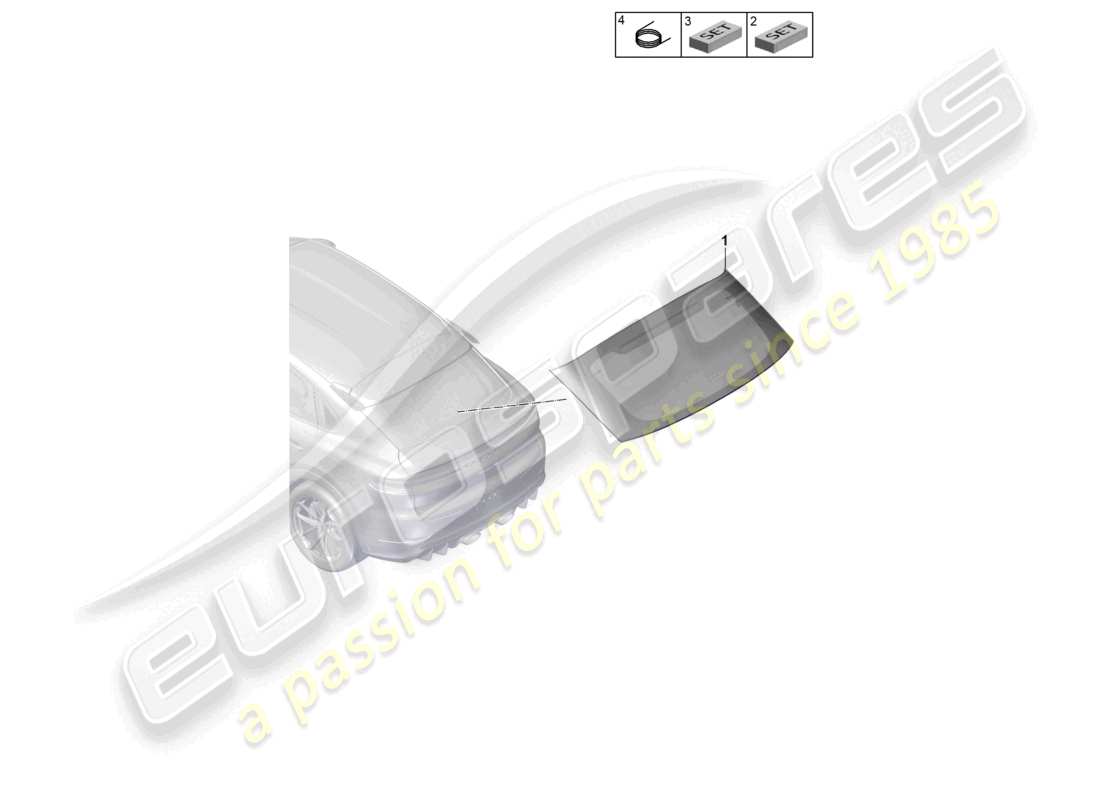 un schéma de pièces du catalogue de pièces porsche 2023 (cayenne e3 pa)