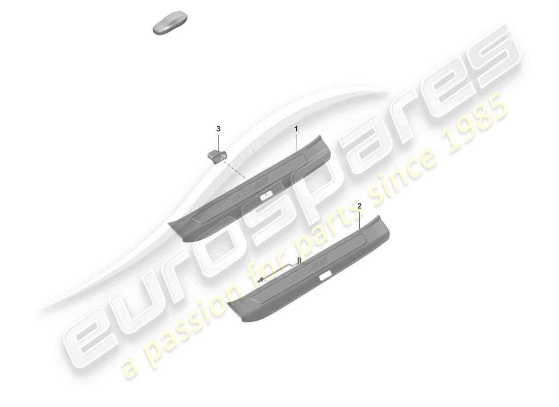 porsche 2024 (992-2 gt3/rs/st) bande d'entrée avec lettrage schéma des pièces