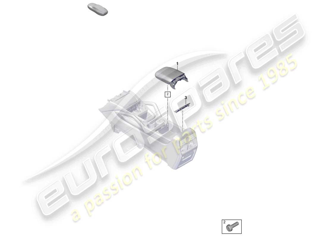 porsche 2026 (cayenne e3 pa) couvercle de la console centrale schéma des pièces