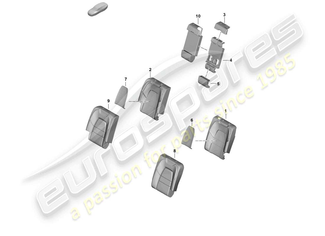 porsche 2026 (cayenne e3 pa) pièce en mousse arrière dossier de siège arrière housse de dossier diagramme des pièces