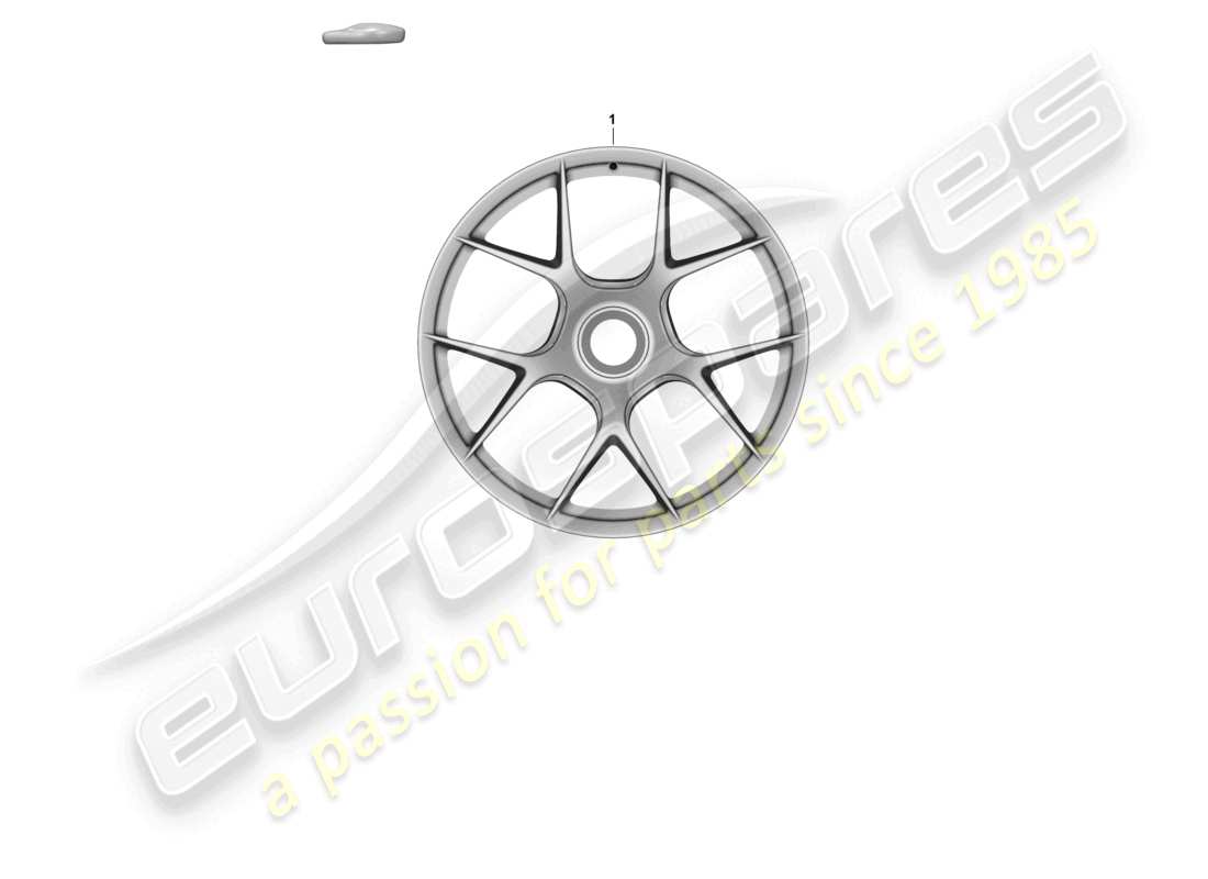 porsche 2023 (992-1 gt3/rs/st) schéma des pièces d'une jante en alliage avec verrouillage centralisé