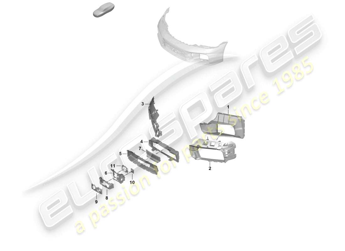 porsche 2024 (992-2) pare-chocs avant guide d'air et pièces individuelles pack sport design diagramme des pièces