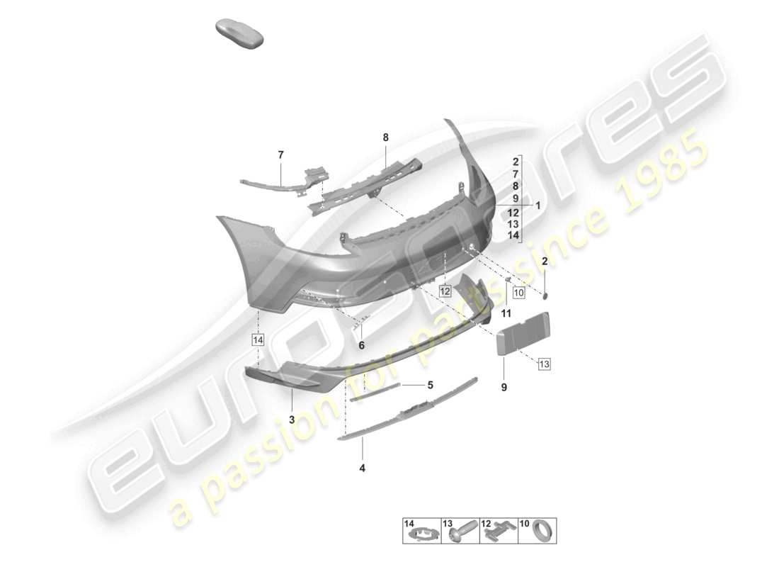 porsche 2023 (992-1 gt3/rs/st) pare-chocs arrière gt3 schéma des pièces
