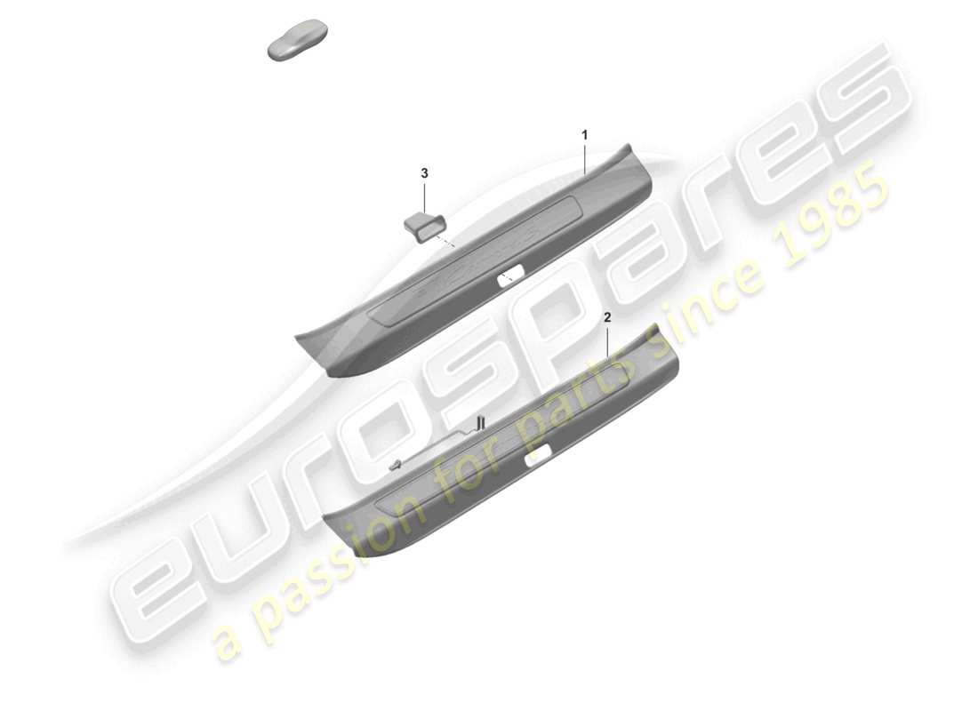 porsche 2025 (992-2 gt3/rs/st) bande d'entrée avec lettrage schéma des pièces