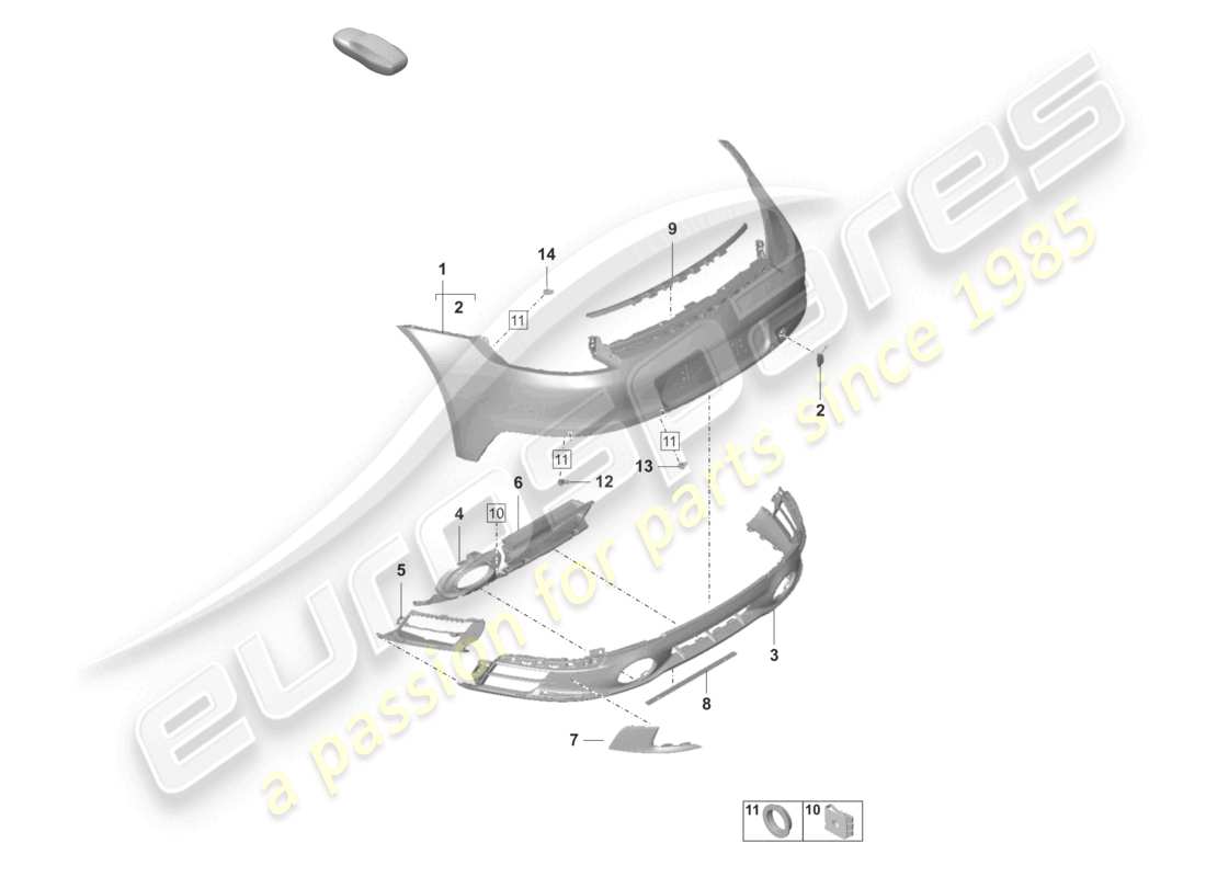 porsche 2023 (992-1) pare-chocs arrière pack sport design système d'échappement sport avec : accessoires schéma des pièces