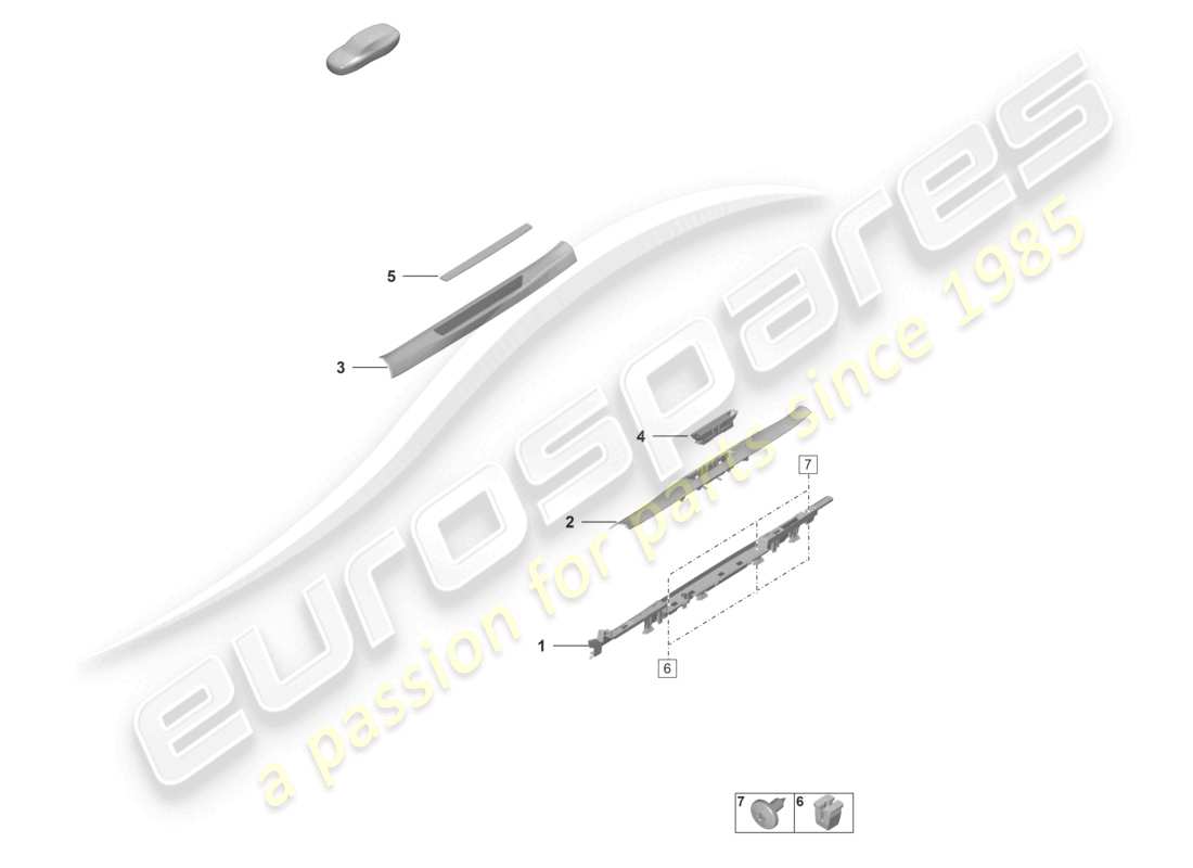 porsche 2023 (992-1 gt3/rs/st) garniture intérieure des longerons schéma des pièces