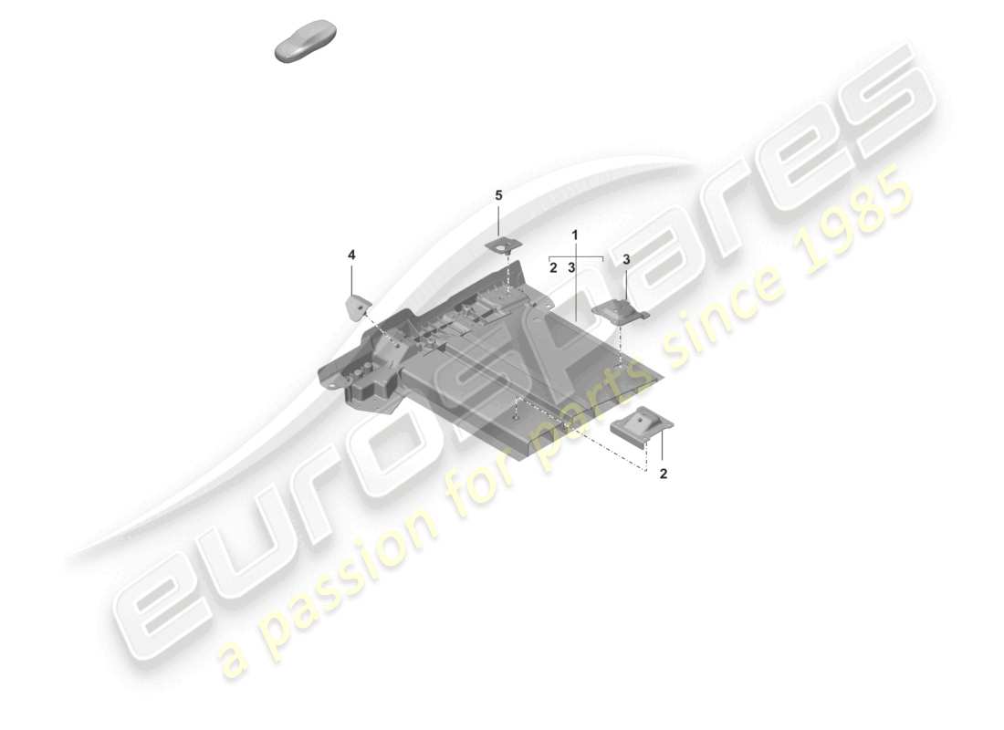 porsche 2022 (992-1 turbo / s) schéma des pièces de la plaque inférieure du support de siège