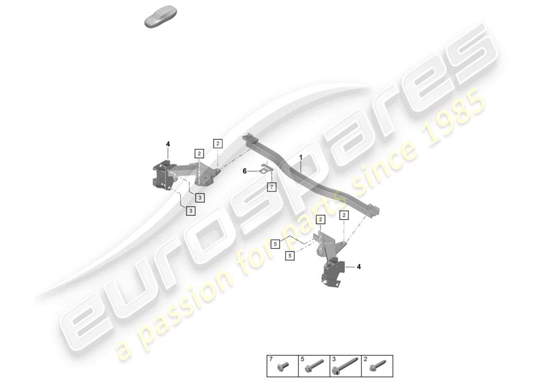 porsche 2020 (718 cayman gt4) diagramme des pièces de la traverse
