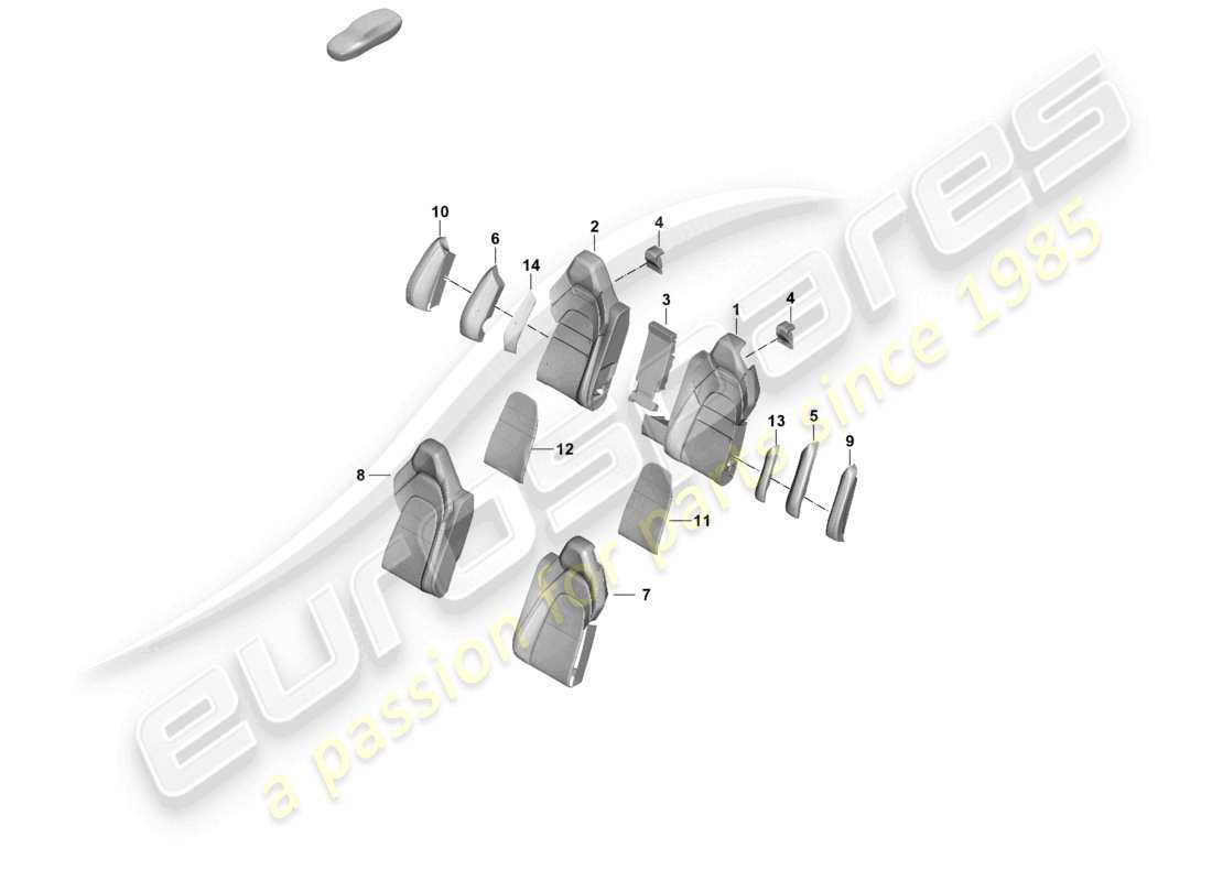porsche 2026 (panamera 976) pièce en mousse arrière dossier de siège arrière housse de dossier diagramme des pièces
