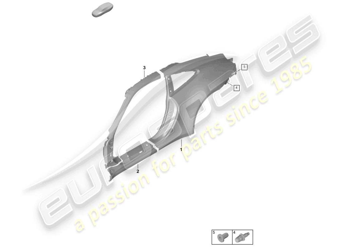 porsche 2023 (992-1 gt3/rs/st) partie latérale extérieure gt3 diagramme de la pièce