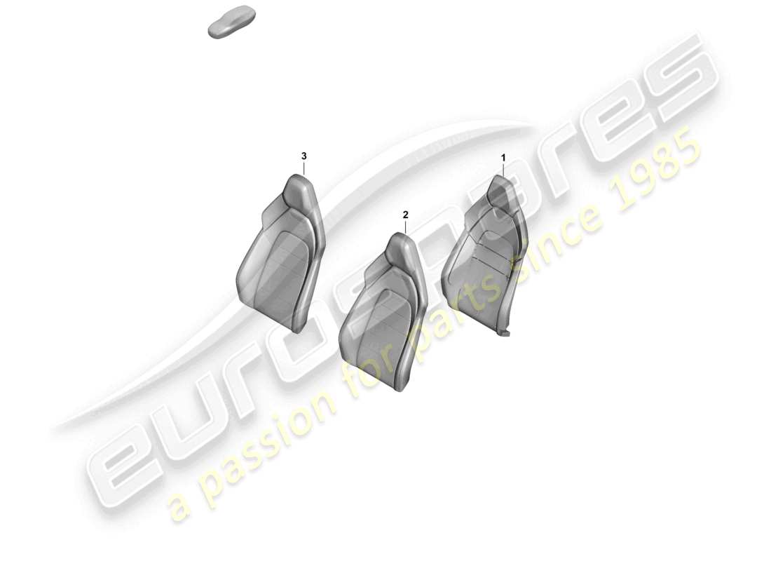 porsche 2024 (panamera 976) pièce en mousse housse de dossier siège standard schéma des pièces
