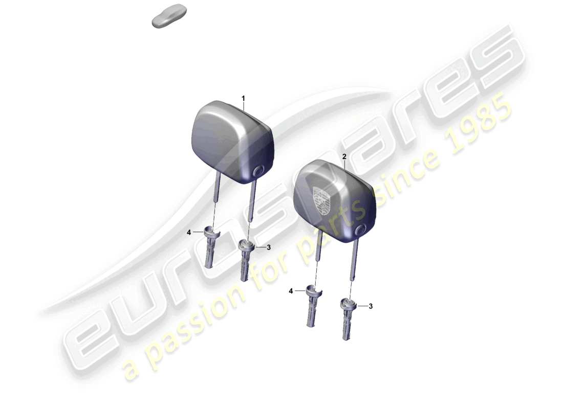 porsche 2024 (cayenne e3 pa) schéma des pièces des appuis-tête avant siège standard siège confort