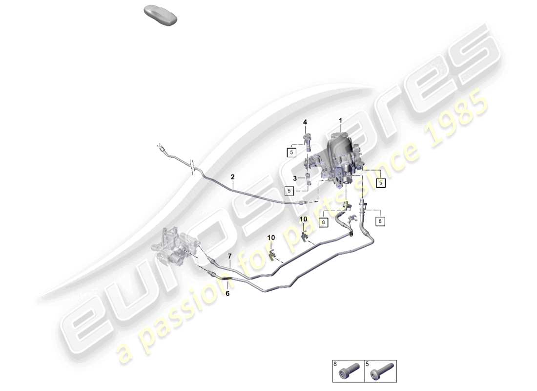 porsche 2024 (992-2) schéma des pièces de l'unité de pompe hydraulique pdcc