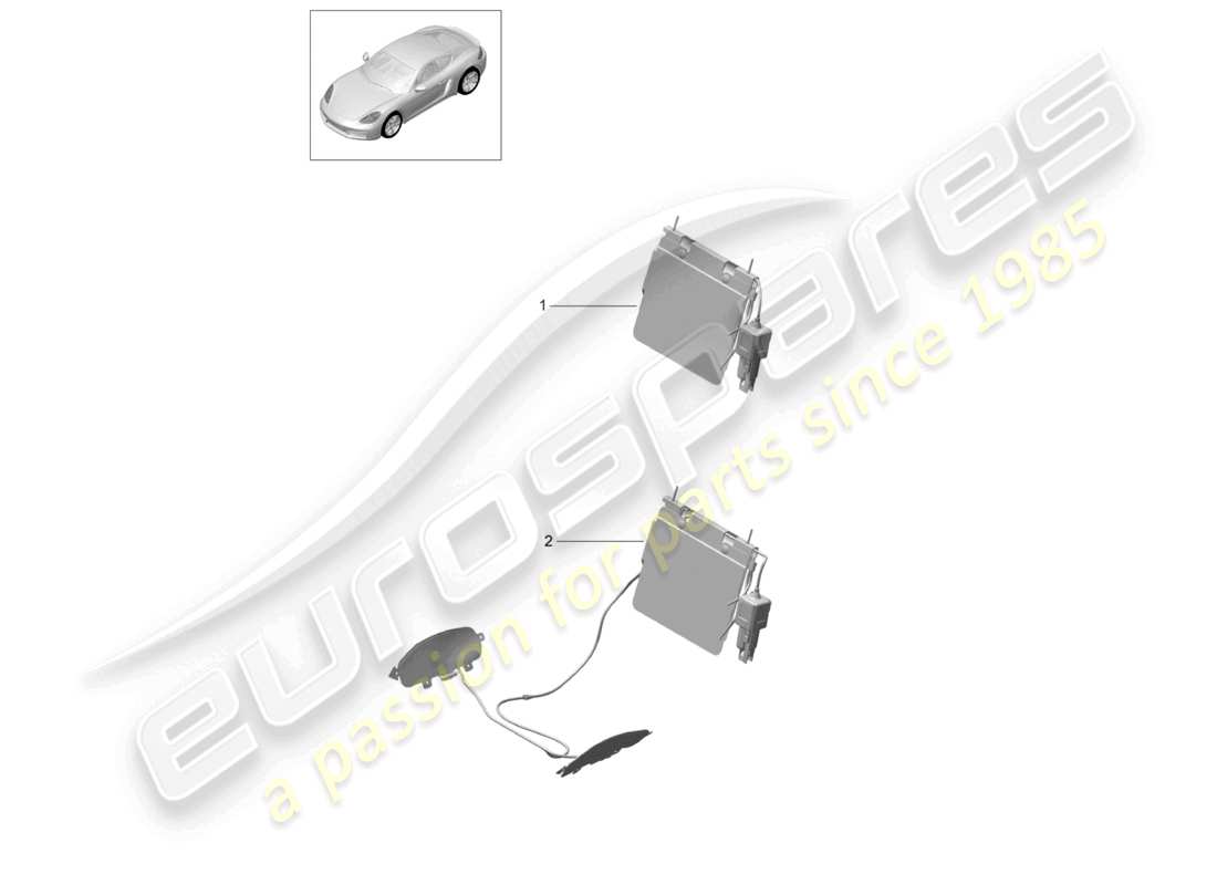 porsche 2021 (718 cayman gt4) composants pneumatiques pour siège schéma des pièces