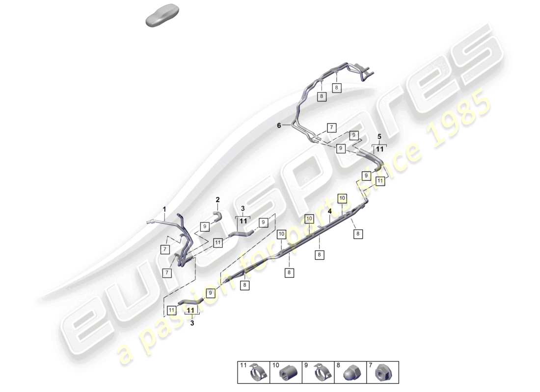 porsche 2026 (cayenne e3 pa) chauffage système de refroidissement de batterie pour véhicules à propulsion hybride schéma des pièces