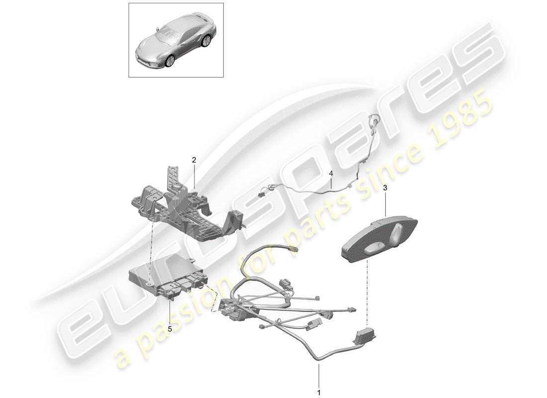 porsche 2018 (991-2 turbo) faisceaux de câbles schéma des pièces