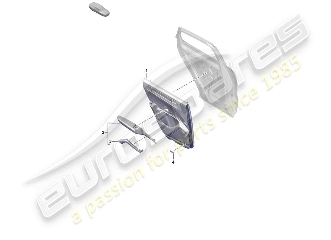 porsche 2026 (cayenne e3 pa) panneaux de garniture de porte portes arrière cuir club avec store pare-soleil diagramme des pièces